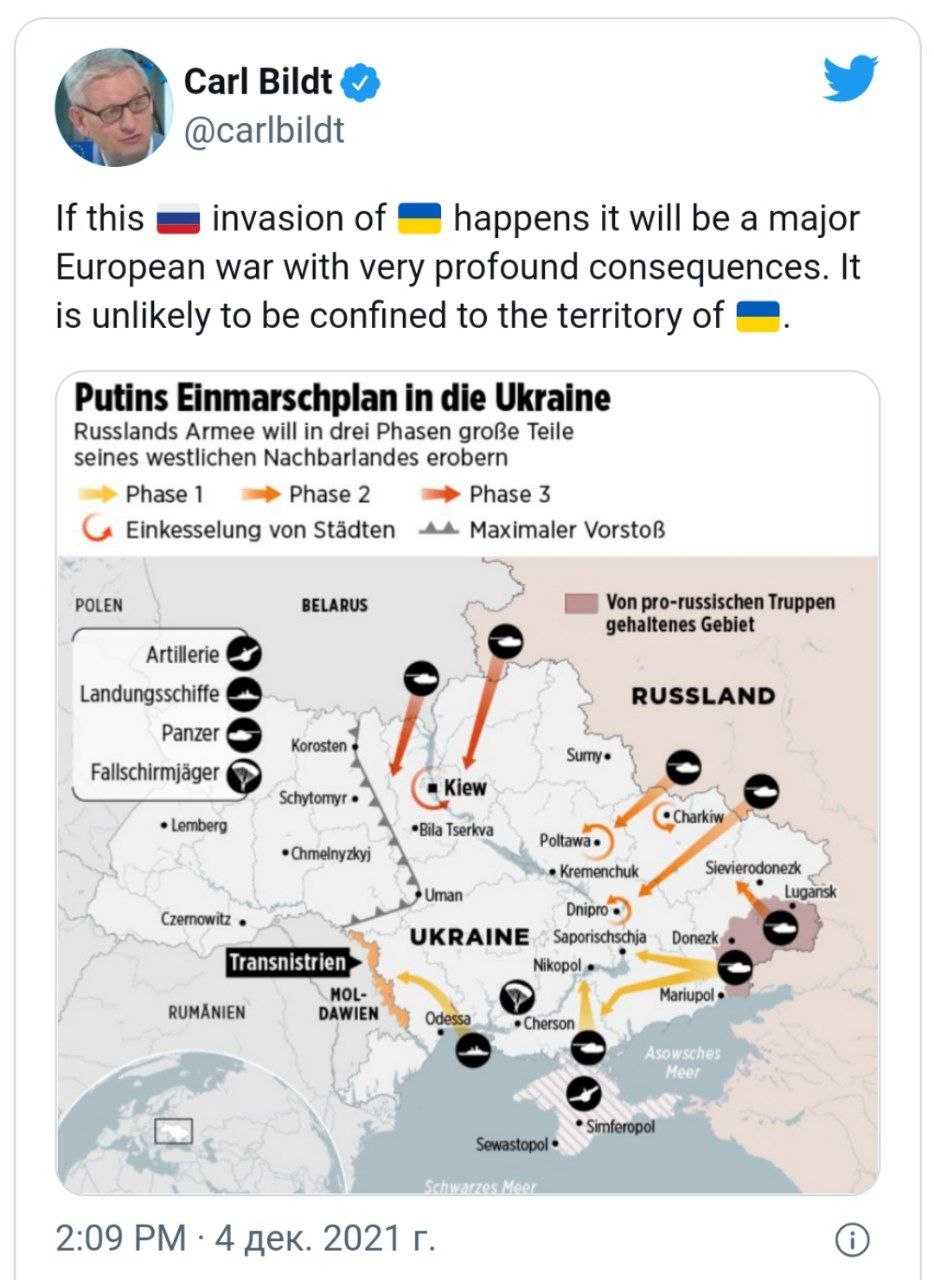 Немецкие журналисты разместили план атаки России на Украину