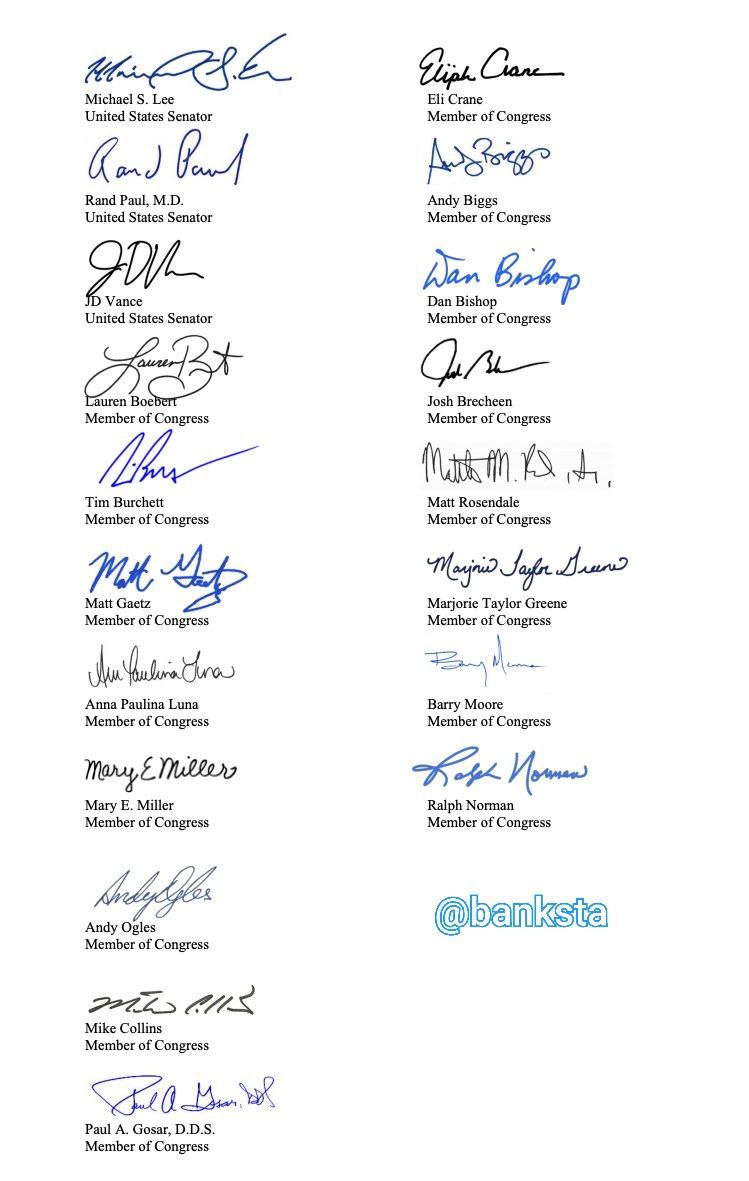 Группа из 20 сенаторов-республиканцев заявила, что безудержная помощь США Украине должна прекратиться и они будет категорически против всех будущих пакетов помощи, если они не будут связаны с четкой дипломатической стратегией, направленной на скорейшее з