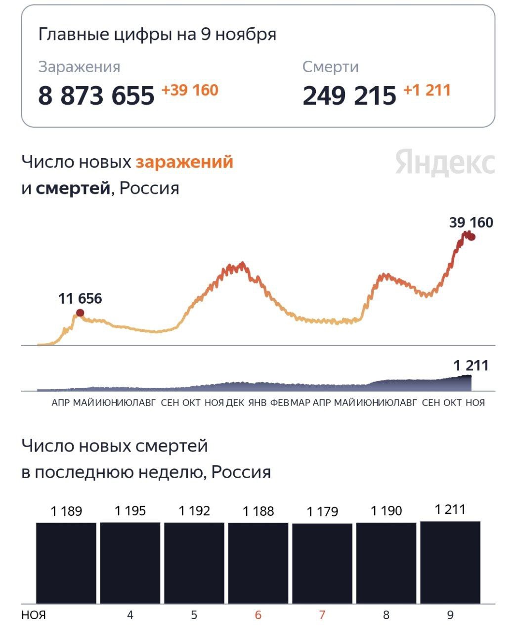 В России зафиксирован новый максимум смертей с коронавирусом - за сутки скончались 1 211 человек