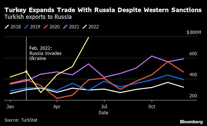 Рост турецкого экспорта в Россию