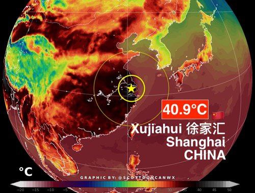 В Китае рекордная температура