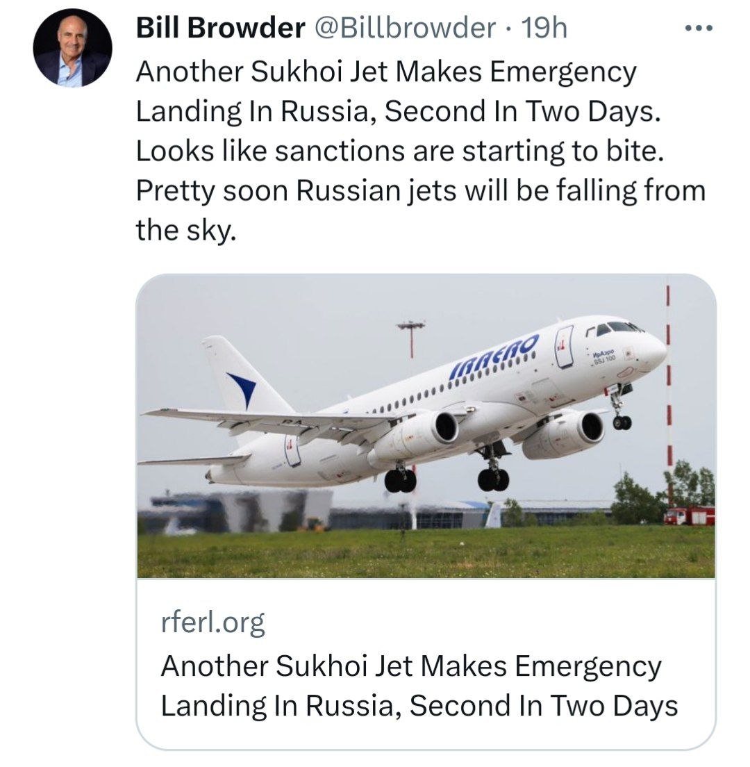 Бывший крупный инвестор в акции Газпрома надеется на скорое падение самолётов с россиянами