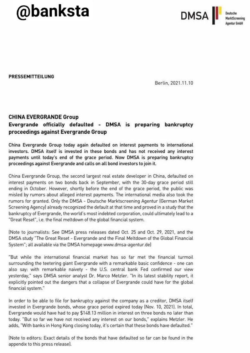 Китайская Evergrande официально объявила дефолт — готовится процедура банкротства группы