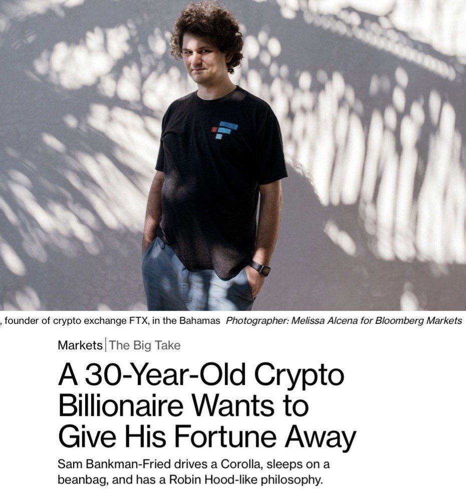Американский основной владелец криптовалютной биржи FTX 30-летний Сэм Бэнкмэн ещё в середине этого года обладал состоянием $30 млрд