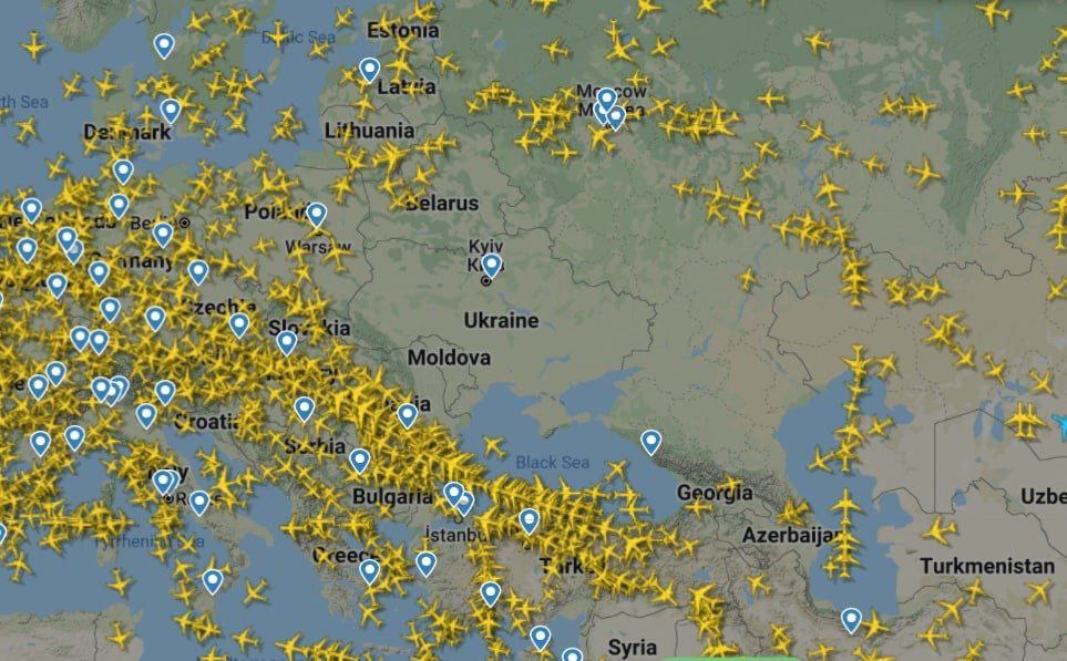 Так выглядит закрытое воздушное  пространство