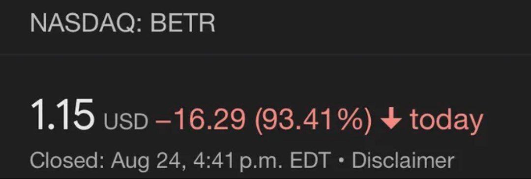 Ипотечная компания Better․com стала публичной через SPAC и ее акции рухнули на 93% за день