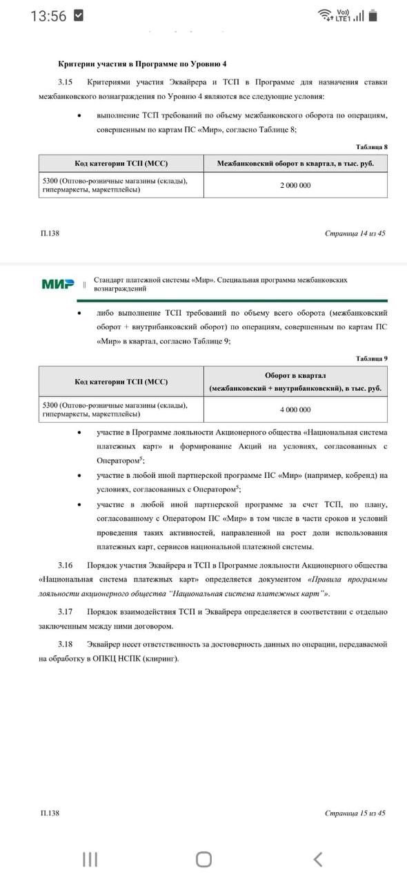 НСПК с 1 мая вводит еще один уровень интерченджа для маркетплейсов и гипермаркетов понижая его до 0,5%