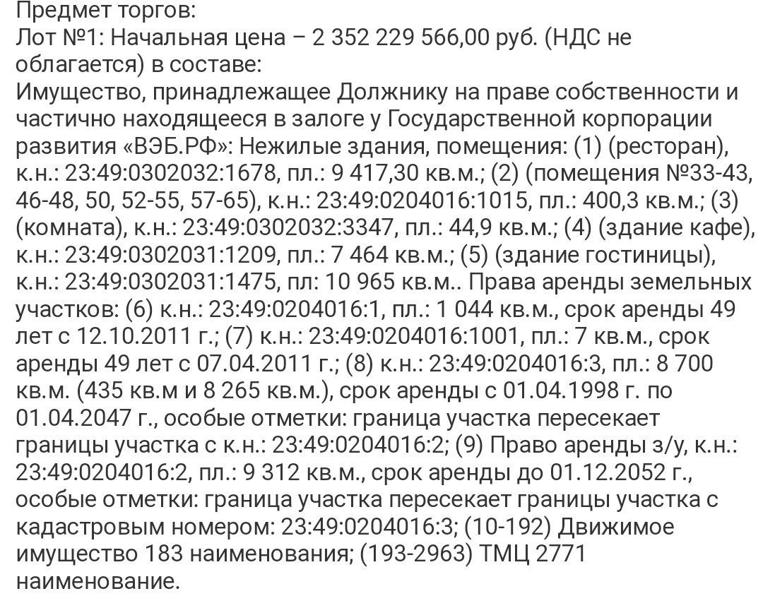 Источник сообщает, что Внешэкономбанк в несколько раз ниже реальной цены продать отель Сочи-Плаза
