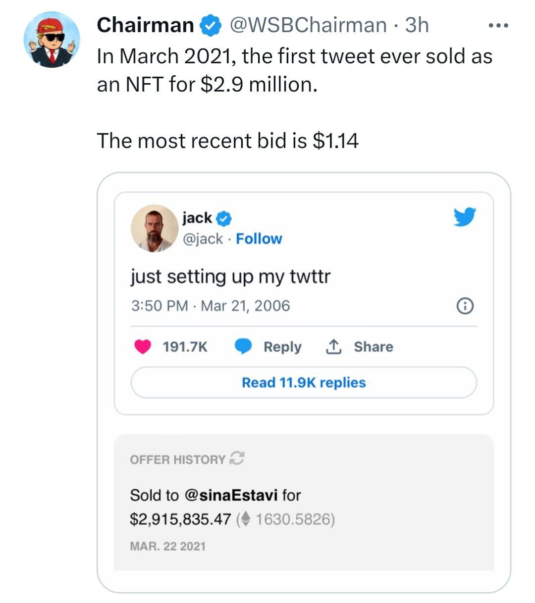 Основатель сервиса Джек Дорси написал 21 марта 2006 года: «настраиваю свой твиттер»