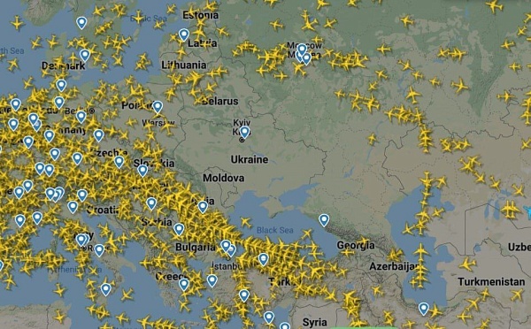 Так выглядит закрытое воздушное  пространство