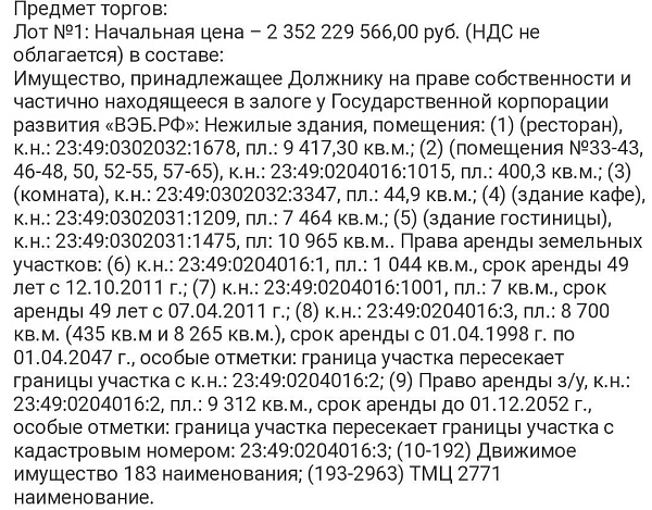 Источник сообщает, что Внешэкономбанк в несколько раз ниже реальной цены продать отель Сочи-Плаза